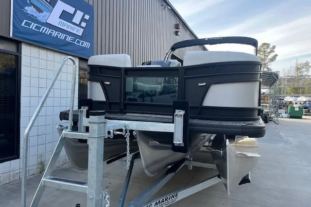 Slide: The Image of 2026 Godfrey Monaco 235 SFLC pontoon boat on trailer at CIC Marine dealership. - 10