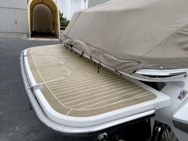 Slide: The Image of 2018 Cobalt R35 boat with cover on trailer. - 15