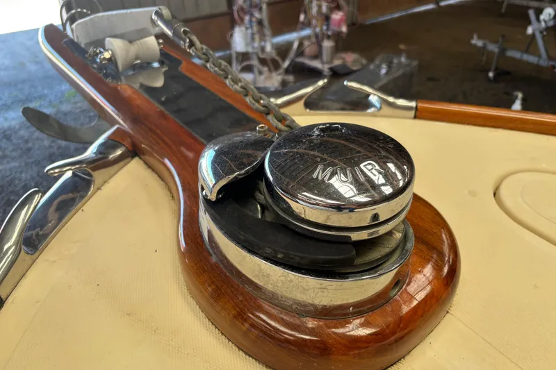 Slide: The Image of Close-up of a 2005 C.W. Hood Katama 30 boat's anchor windlass system. - 20