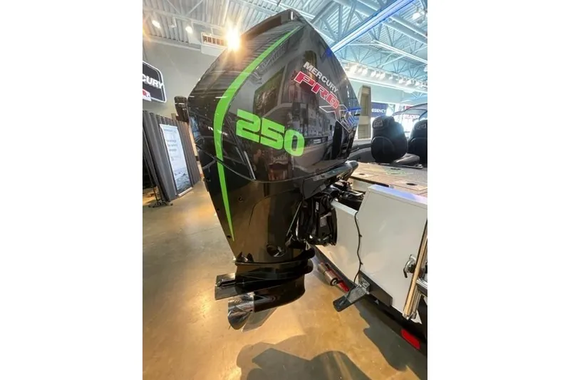 Slide: The Image of 2024 Ranger VX1988 WT with Mercury Pro XS 250 outboard motor in showroom. - 5