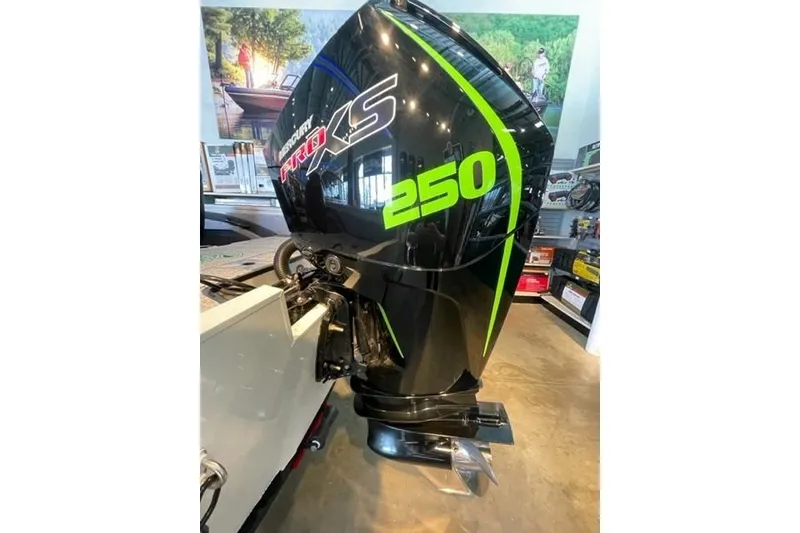 Slide: The Image of 2024 Ranger VX1988 WT with Mercury Pro XS 250 outboard engine in showroom. - 6