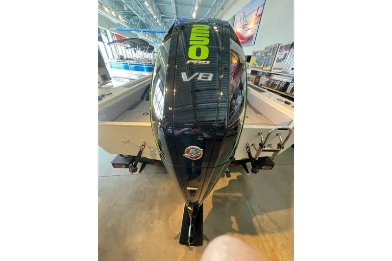 Slide: The Image of 2024 Ranger VX1988 WT boat with powerful 250 Pro V8 engine in showroom. - 7