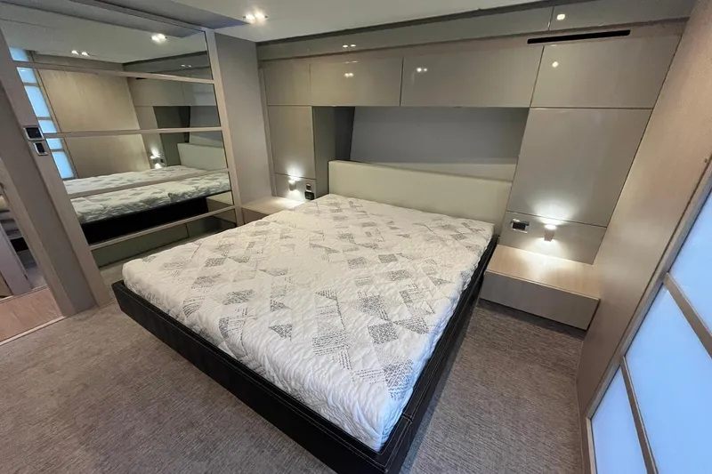 Slide: The Image of Luxurious bedroom interior of 2012 Fairline Targa 58 Gran Turismo yacht. - 12