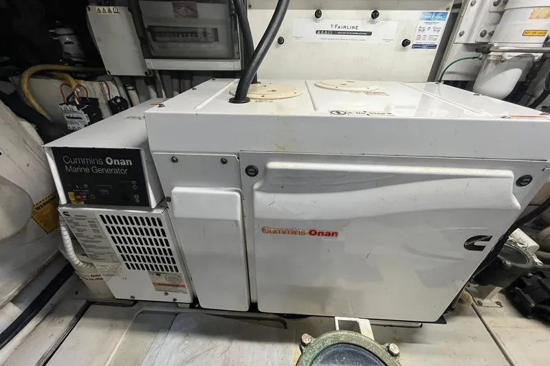 Slide: The Image of Cummins Onan marine generator in 2012 Fairline Targa 58 Gran Turismo yacht engine room. - 22