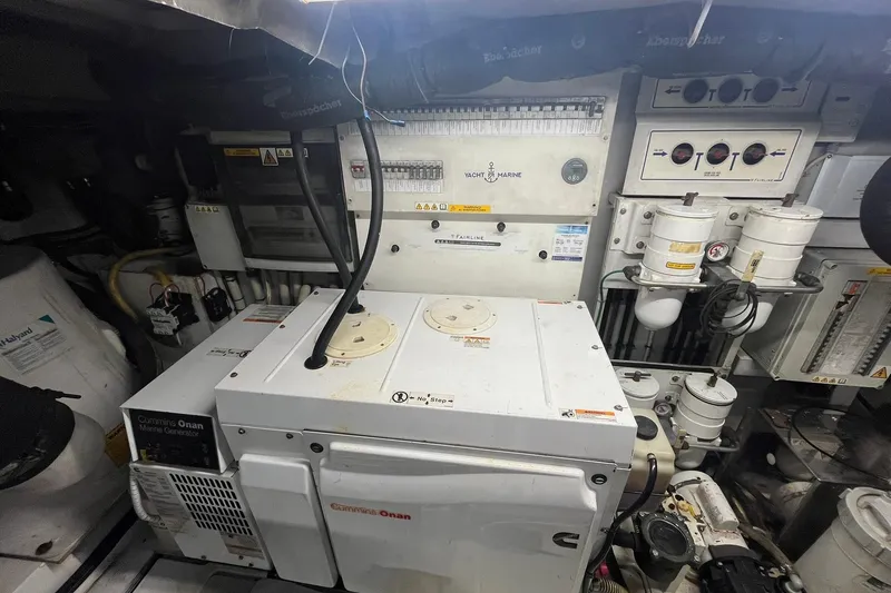Slide: The Image of Engine room of 2012 Fairline Targa 58 Gran Turismo with Cummins Onan marine generator. - 23