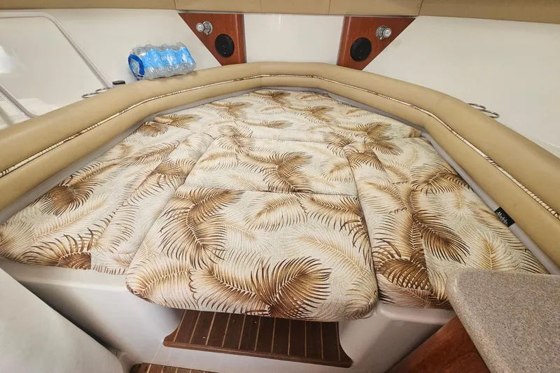 Slide: The Image of 2006 Pro-Line 32 Express cabin interior with patterned bedding and beige seating. - 8