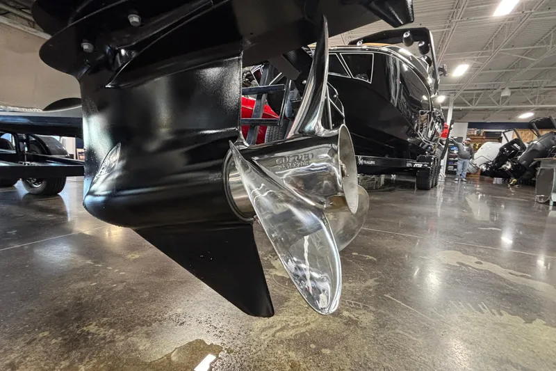 Slide: The Image of Close-up of Viaggio Z24U 2026 boat propeller in showroom setting. - 47