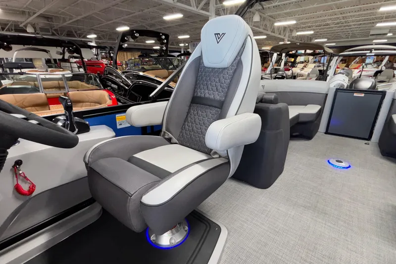 Slide: The Image of Captain's chair in a 2026 Viaggio Z24U boat, featuring modern design and luxurious seating. - 28