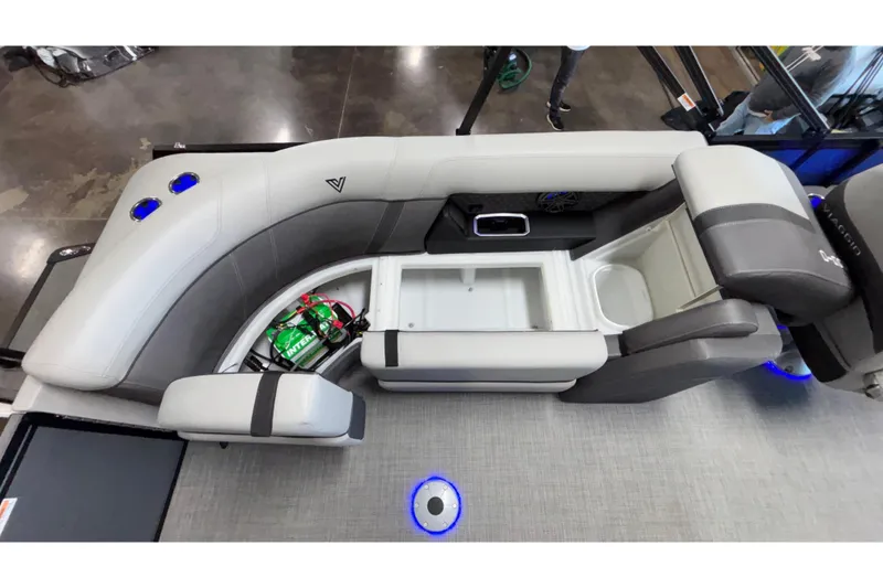 Slide: The Image of Interior of 2026 Viaggio Z24U boat with seating and storage compartments. - 42
