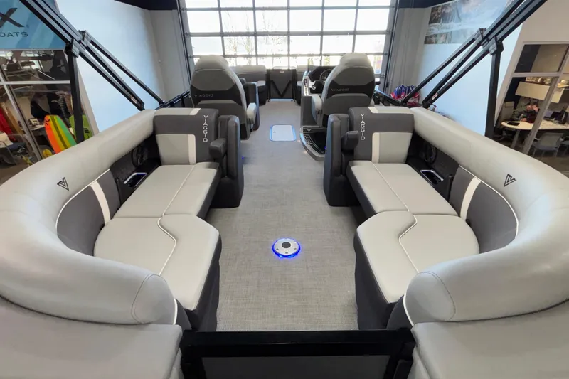 Slide: The Image of Luxurious interior of 2026 Viaggio Z24U boat with plush seating and modern design. - 50