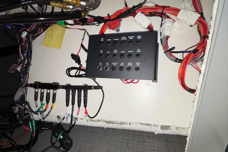 Slide: The Image of Electrical panel with wiring in a Viaggio Z24U, 2026 model, showcasing organized connections. - 26