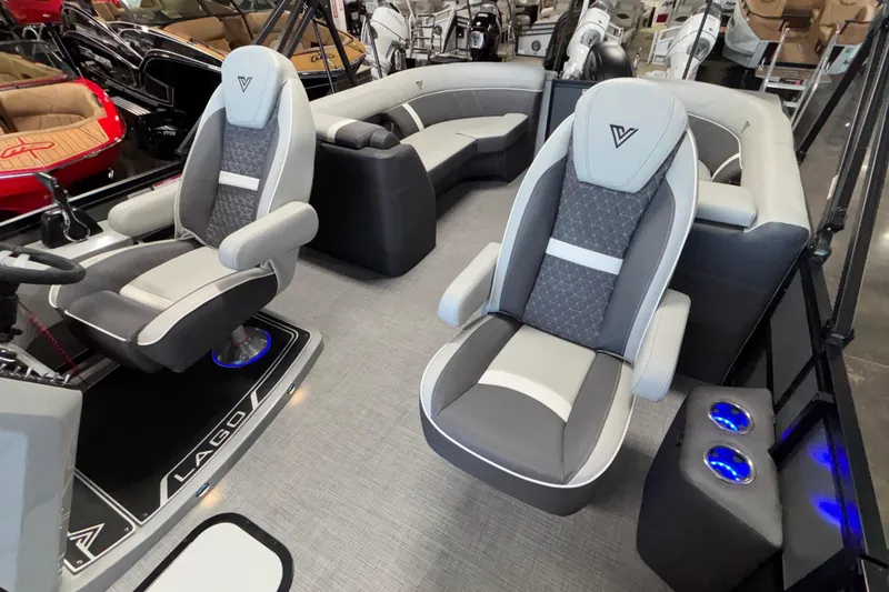 Slide: The Image of Luxurious interior of 2026 Viaggio Z24U boat with modern seating and sleek design. - 33