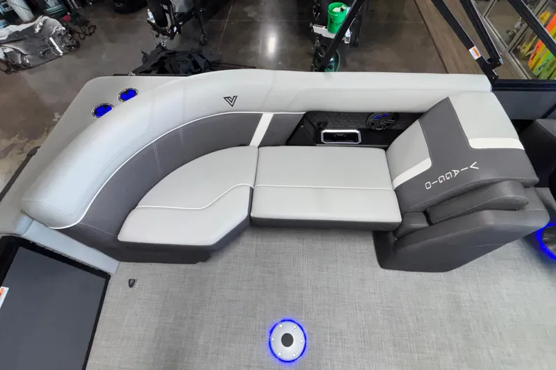 Slide: The Image of Luxurious seating in 2026 Viaggio Z24U boat with modern design and LED accents. - 40