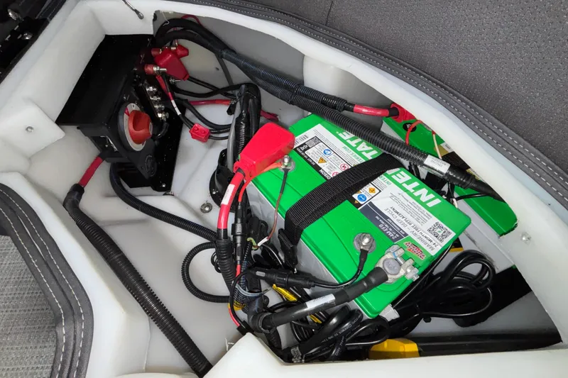 Slide: The Image of Battery compartment of Viaggio Z24U 2026 model with wiring and connections. - 42