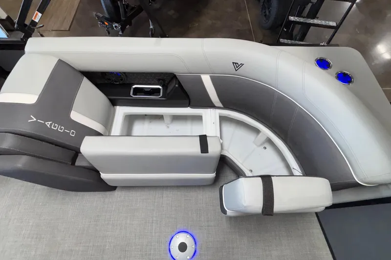 Slide: The Image of Luxurious seating in 2026 Viaggio Z24U boat with integrated cup holders and storage. - 45