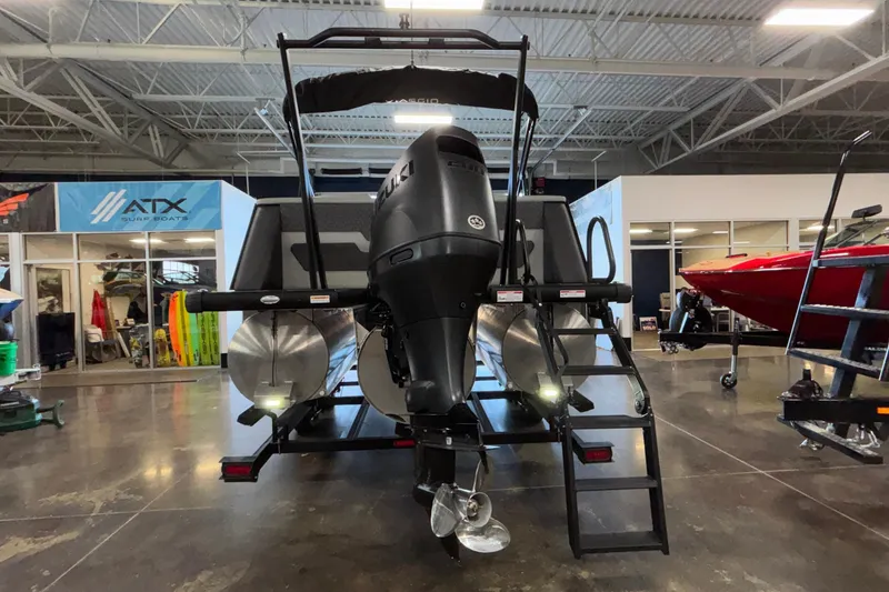 Slide: The Image of 2026 Viaggio Z24U boat with powerful outboard motor in showroom. - 52