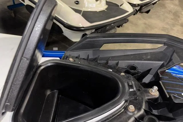 Slide: The Image of 2023 Yamaha WaveRunner VX Limited storage compartment open, showcasing interior details. - 18