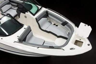 Slide: The Image of 2026 Chaparral SSX 4 boat interior with sleek seating and modern design. - 8