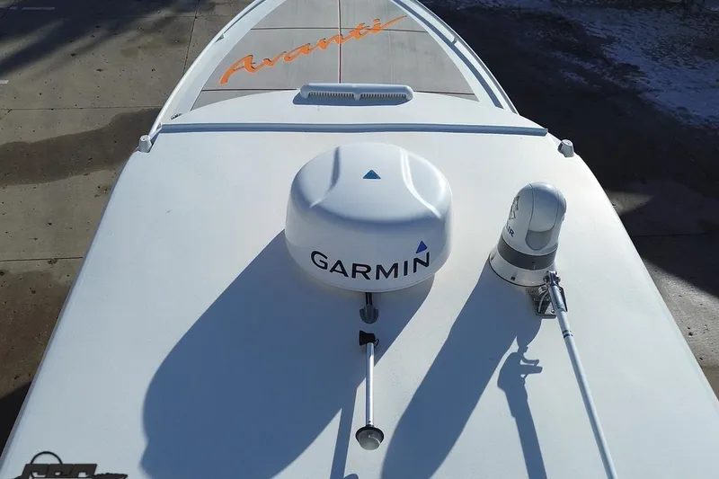 Slide: The Image of 2021 Avanti 36 Center Console boat with Garmin equipment on deck. - 29