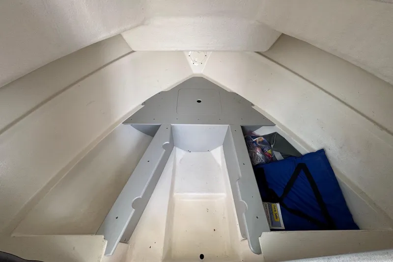 Slide: The Image of 2024 Arima Sea Chaser 19 Yellowtail Edition interior cabin with storage space. - 18
