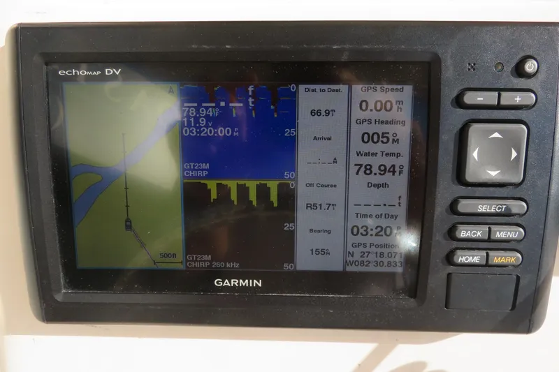 Slide: The Image of 2016 Grady-White Fisherman 209 boat seat, beige upholstery, cockpit view. - 38