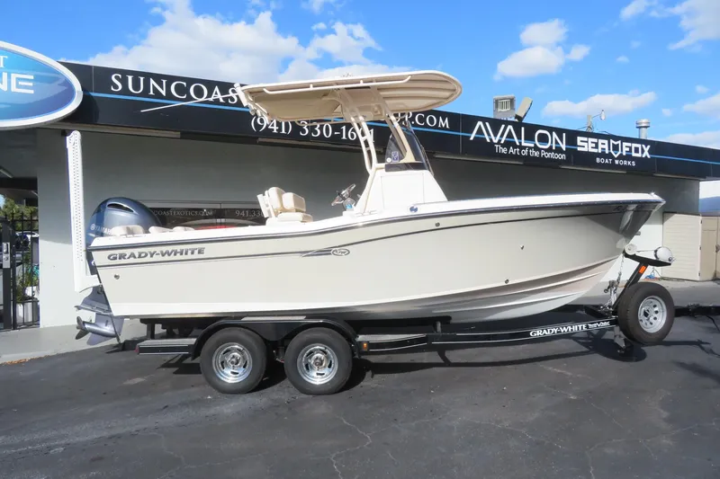 Slide: The Image of 2016 Grady-White Fisherman 209 boat on trailer outside dealership. - 4