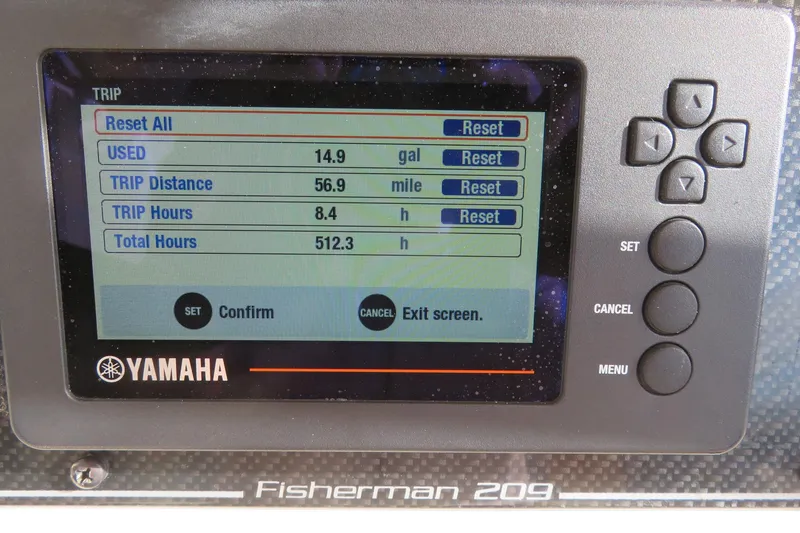 Slide: The Image of Garmin echomap DV on 2016 Grady-White Fisherman 209 displaying navigation and sonar data. - 41