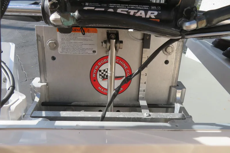 Slide: The Image of Close-up of Fingerflex marine control lever on 2016 Grady-White Fisherman 209 boat. - 52