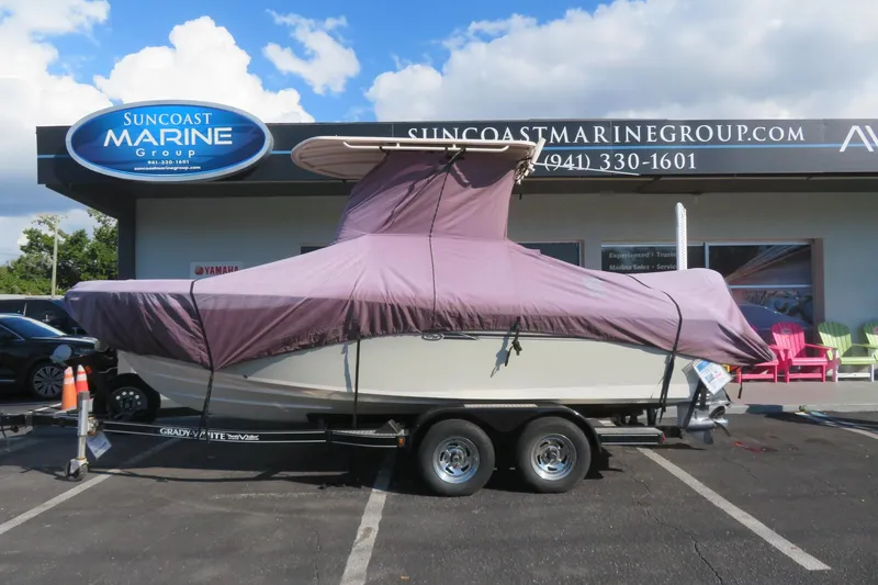 Slide: The Image of 2016 Grady-White Fisherman 209 boat covered, parked at Suncoast Marine Group. - 79