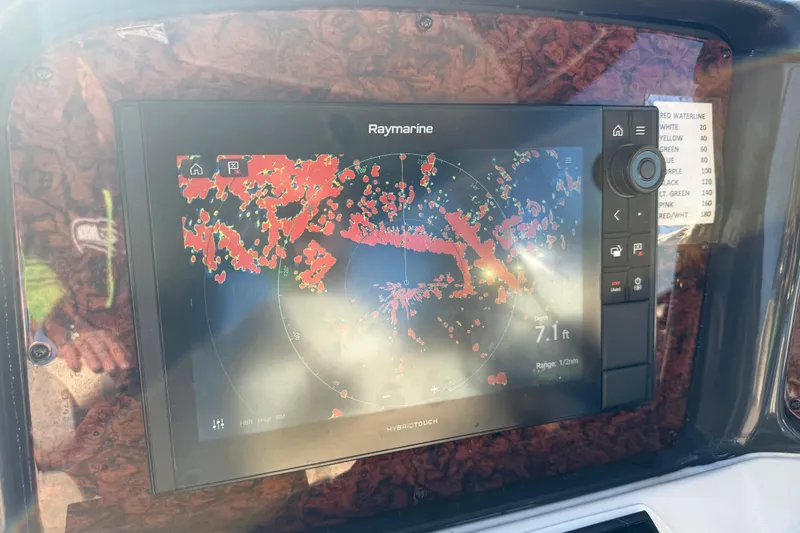 Slide: The Image of Raymarine navigation display on 2006 Sea Ray 44 Sedan Bridge yacht dashboard. - 67