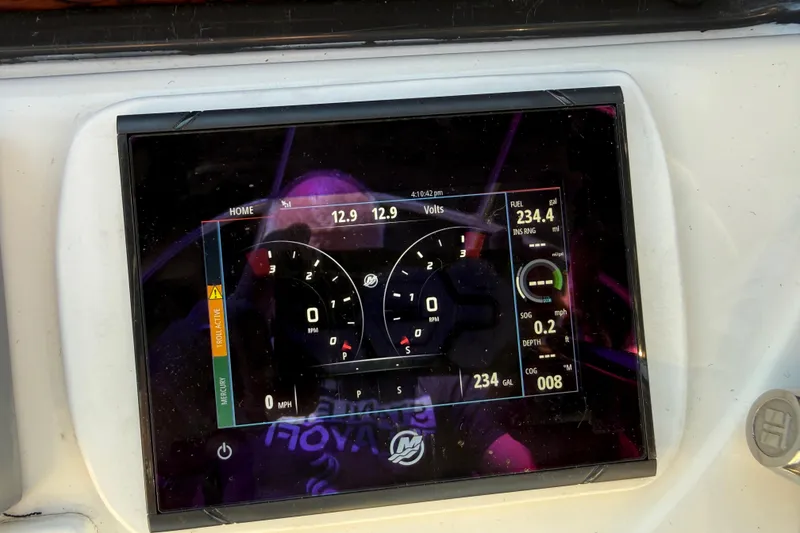 Slide: The Image of Digital dashboard display on a 2006 Sea Ray 44 Sedan Bridge boat. - 70