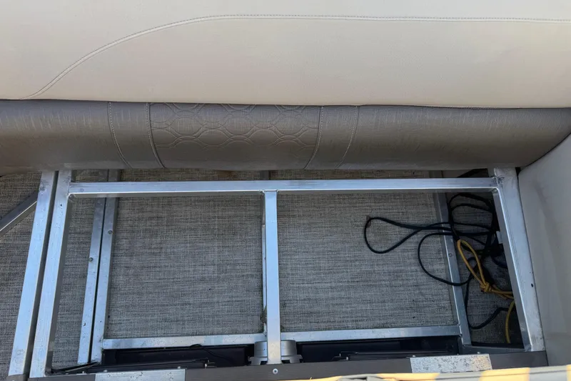 Slide: The Image of Interior view of 2021 Avalon LSZ 2485 boat seat frame and wiring. - 15