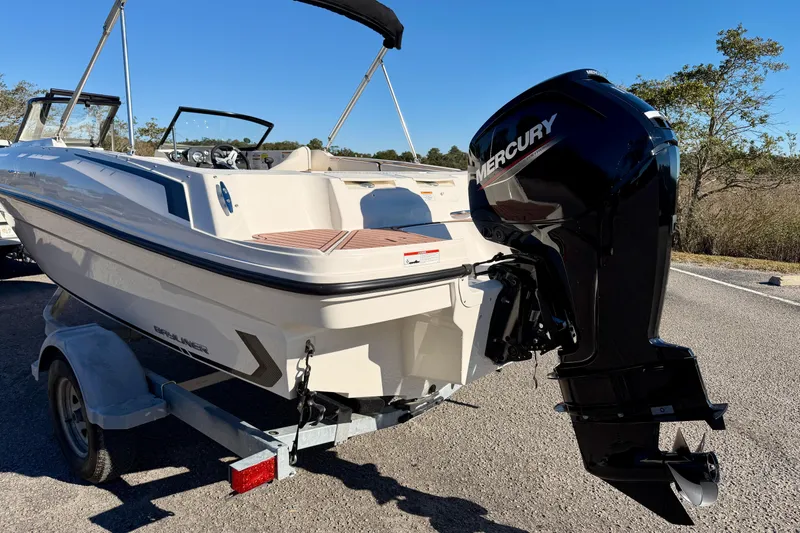 Slide: The Image of 2023 Bayliner VR4 Bowrider OB with Mercury outboard engine on trailer. - 30