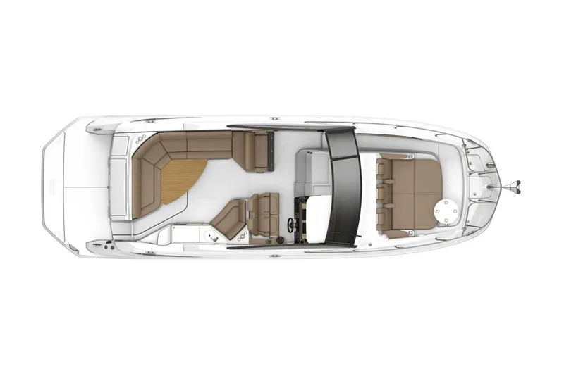 Slide: The Image of Manufacturer Provided Image: Top view of 2022 Sea Ray Sundancer 320 boat layout. - 41