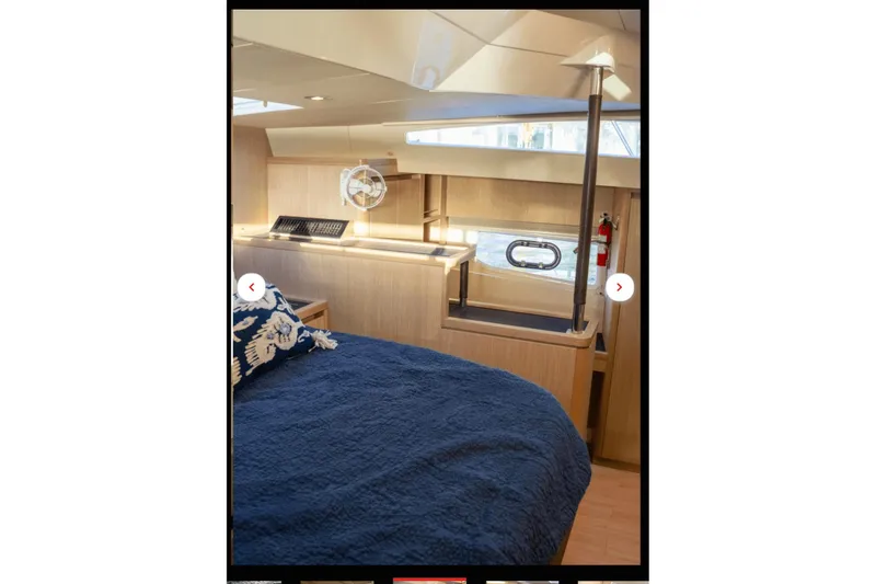 Slide: The Image of Luxurious interior of 2018 Aquila 44 Yacht with cozy bed and modern design. - 9