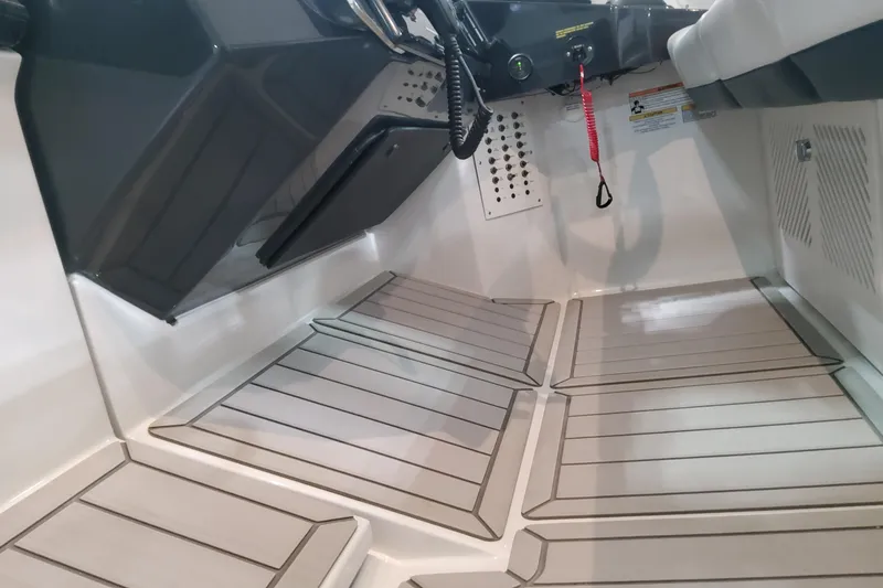 Slide: The Image of Interior of 2026 Formula 360 Crossover Bowrider OB, featuring sleek design and modern controls. - 125