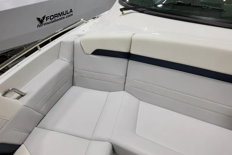Slide: The Image of 2026 Formula 360 Crossover Bowrider OB interior seating with sleek, modern design. - 30