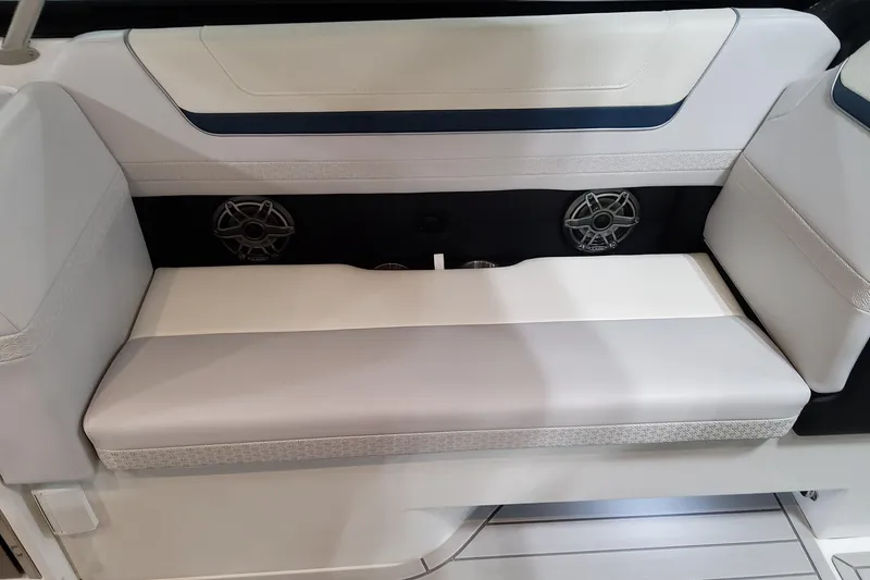 Slide: The Image of 2026 Formula 360 Crossover Bowrider OB interior seating with integrated speakers. - 45