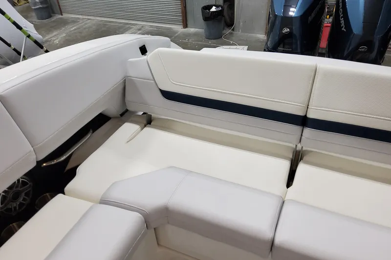Slide: The Image of 2026 Formula 360 Crossover Bowrider OB interior with white seating and modern design. - 56