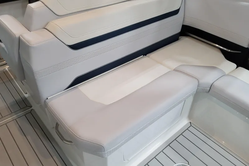 Slide: The Image of 2026 Formula 360 Crossover Bowrider OB interior seating with sleek, modern design and comfortable upholstery. - 59