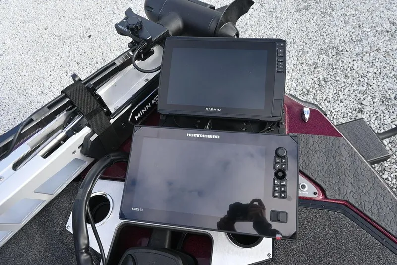 Slide: The Image of 2026 Vexus VXs20 boat with Garmin and Humminbird electronics on the dashboard. - 13