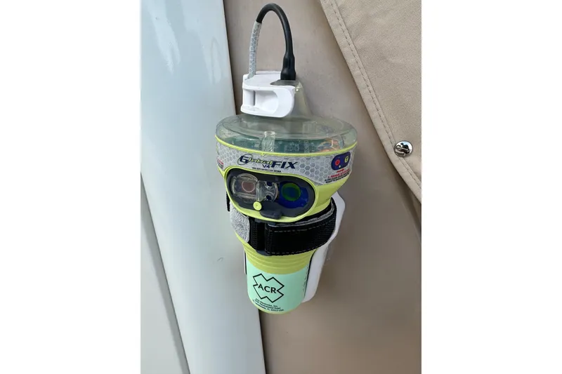 Slide: The Image of Emergency beacon mounted on a 2019 Sailfish 360 CC boat. - 14