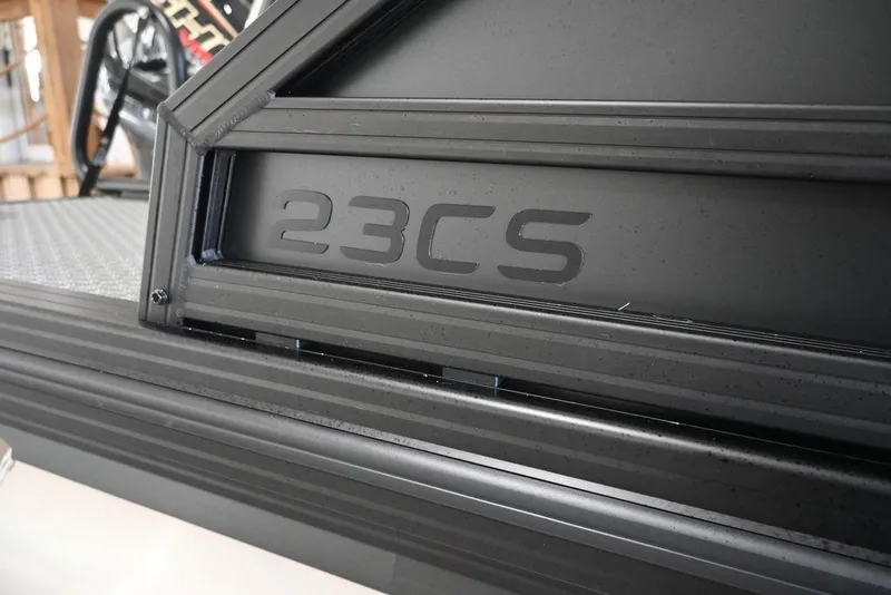 Slide: The Image of 2026 Evotti 523CS boat detail, showcasing sleek black design and model number. - 6