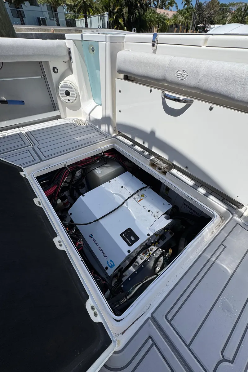 Slide: The Image of 2020 Sea Fox 368 Commander boat engine compartment, showcasing modern design and technology. - 11