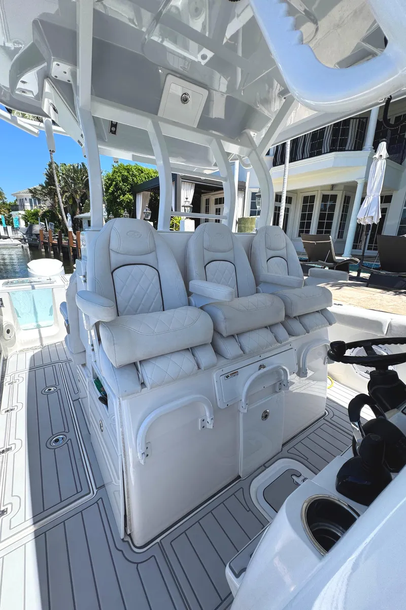 Slide: The Image of 2020 Sea Fox 368 Commander boat with luxurious seating and modern design. - 17