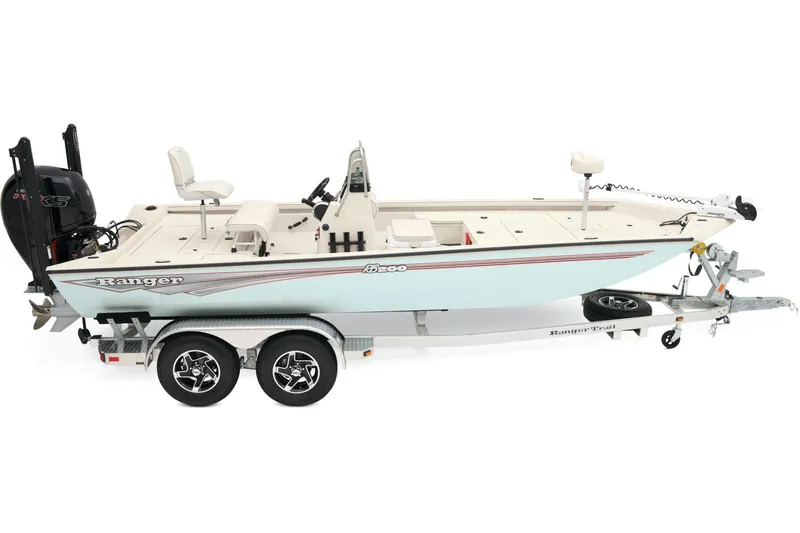 Slide: The Image of 2026 Ranger RB200 boat interior with camouflage design and seating. - 12