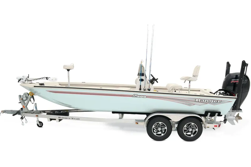 Slide: The Image of 2026 Ranger RB200 boat on trailer in snowy outdoor setting. - 3