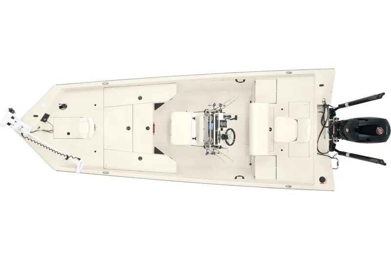 Slide: The Image of 2026 Ranger RB200 boat with camouflage seats and steering console, parked on a trailer. - 5