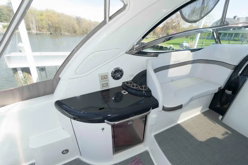 Slide: The Image of Interior of 2019 Formula 34 Performance Cruiser with sleek seating and modern amenities. - 12