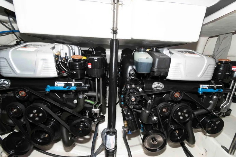 Slide: The Image of Engine compartment of a 2019 Formula 34 Performance Cruiser boat. - 24